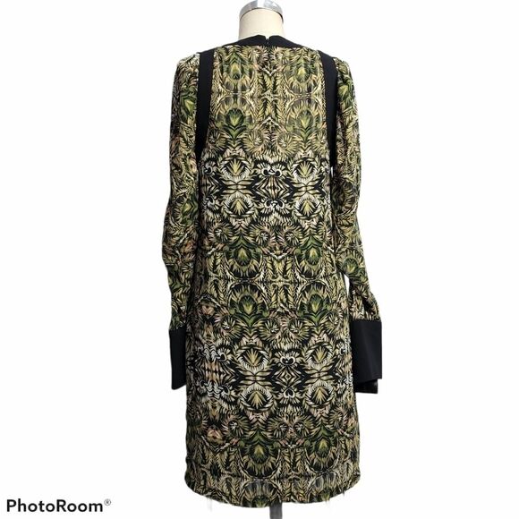 BCBGMaxAzria Black Chiffon Printed Dress Size‎ XSMALL - Picture 10 of 16